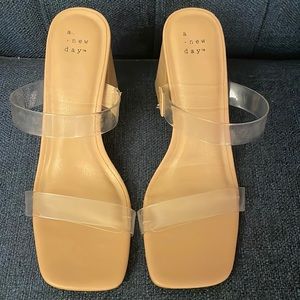 New-never worn. Women’s clear strap heels